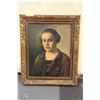 Image 1 : ANTIQUE OIL ON CANVAS PICTURE WITH CARVED WOODEN