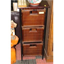 3 DRAWER CABINET/STORAGE UNIT W/WICKER STYLE FRONT