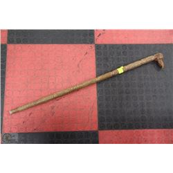 VINTAGE HANDCARVED SOLID WOOD WALKING