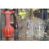 Image 1 : COLLECTION CONSISTING ART GLASS VASE, CUT GLASS
