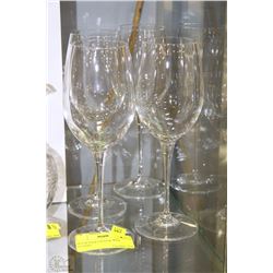 SET OF FOUR CRYSTAL WINE GLASSES