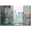 Image 1 : COLLECTION OF FOUR BLUE HUE GLASS CROWN JARS