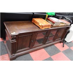 WOODEN AND GLASS  AUDIO/VIDEO/TV FLOOR STAND