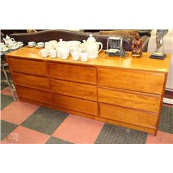 TEAK 9 DRAWER DRESSER