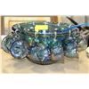 Image 1 : VINTAGE CARNIVAL GLASS PUNCH BOWL SET