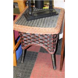 WICKER END TABLE