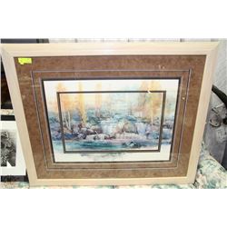 LARGE FRAMED ADINSHADE  ART PICTURE MATTED