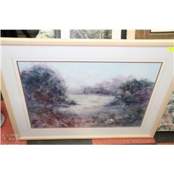 FRAMED & DOUBLE MATTED ABSTRACT SCENERY OIL