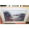 Image 1 : FRAMED & DOUBLE MATTED ABSTRACT SCENERY OIL