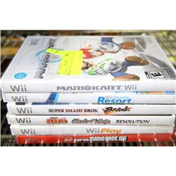 BUNDLE OF SIX ASSORTED Wii GAMES
