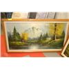Image 1 : LARGE OIL ON CANVAS MOUNTAIN SCENERY PAINTING
