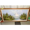 Image 1 : FRAMED MOUNTAIN SCENE OIL ON CANVAS PAINTING