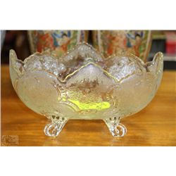 VINTAGE FOOTED GLASS FRUIT BOWL