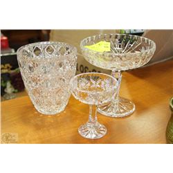 THREE PIECES OF CRYSTAL