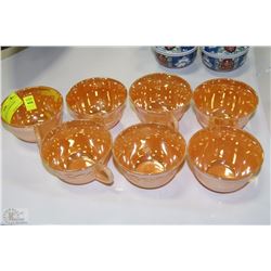 SEVEN FIRE KING LUSTER WARE CUPS