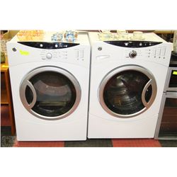 WHITE GE FRONT LOAD WASHER & DRYER SET