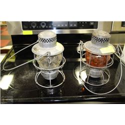 LOT OF 2  VINTAGE KEROSENE LAMPS BY HIRAM L.PIPER
