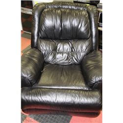 BLACK LEATHERETTE SWIVEL ROCKER RECLINER