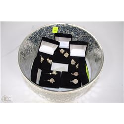 FIVE PAIRS OF STERLING SILVER EARRINGS IN ART