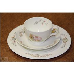 BEATRIX POTTER CUP SAUCER AND PLATE BY ROYAL