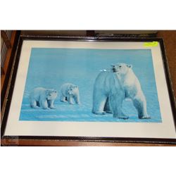 POLAR BEAR WITH CUBS LIMITED EDITION PRINT