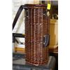 Image 1 : WICKER AND LEATHER WINE CADDY WITH SHOULDER