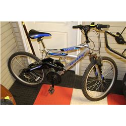 HUFFY RAVINE MOUNTAIN BIKE WITH 24" BACK TIRE
