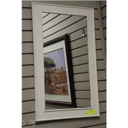 WOODEN FRAMED WHITE MIRROR