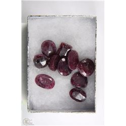 #36-NATURAL ENHANCED RED RUBY GEMSTONES 10PCS   (128CT)
