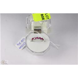 #7-NATURAL RED RUBY .925 SOLID SILVER SIZE 7.5