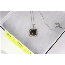 BLACK DIAMOND & DIAMOND 18" NECKLACE WITH PLATINUM