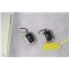 Image 1 : STERLING SILVER .925 BLUE & WHITE DIAMOND EARRINGS