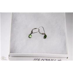 RUSSIAN DIOPSIDE GREEN LEVERBACK EARRINGS IN .925