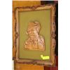 Image 1 : WOOD CARVED OLD MAN WOODEN FRAMED PICTURE