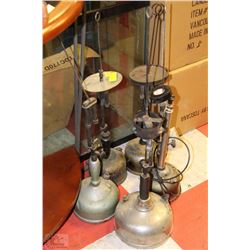 COLLECTION OF FIVE VINTAGE OIL LAMPS