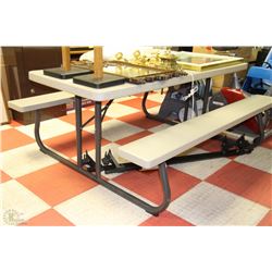2-PC EASY-FOLD FLAT 8 PERSON PICNIC TABLE
