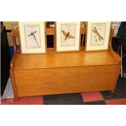 OAK DEACONS/HALLWAY BENCH W/STORAGE 48"L X16"WX30"