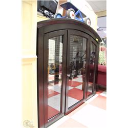 ESPRESSO BROWN WOOD HUTCH W/GLASS 57"X16"X48"H