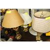 Image 1 : LOT OF 3 VINTAGE LAMPS INCLUDING MARBLE,BRASS