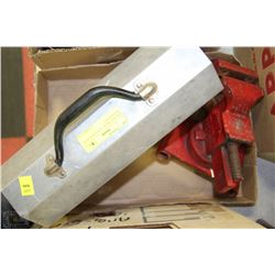 VINTAGE  METAL LUNCH BOX WITH VINTAGE VICE