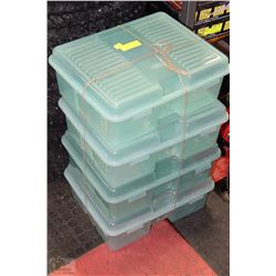 LOT OF 4 RUBBERMAID PLASTIC CONTAINERS & LIDS