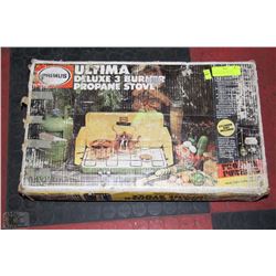 VINTAGE ULTIMA DELUXE 3 BURNER PROPANE STOVE IN