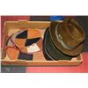 Image 1 : LOT OF HATS 2 GENUINE LEATHER, 3 VELVET FEDORAS, 1