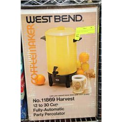 VINTAGE WESTBEND COFFEEMAKER MODEL #11869 HARVEST