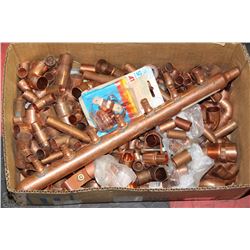 BOX FULL OF NEW COPPER FITTINGS -