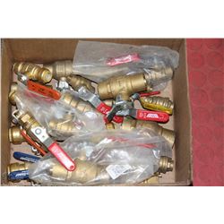 BOX OF OVER 20 NEW BRASS VALVES -