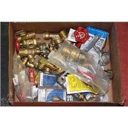 BOX W/NEW BRASS VALVES & FITTINGS