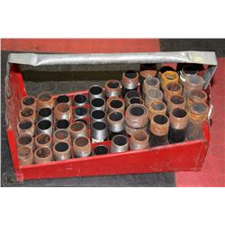 RED METAL CARRY CASE FULL OF PLUMBING