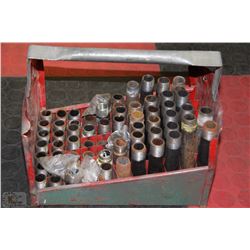 RED METAL CARRY CASE FULL OF PLUMBING