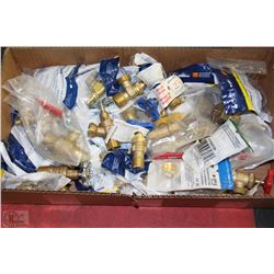 FLAT OF NEW BRASS VALVES, TAPS & FITTINGS